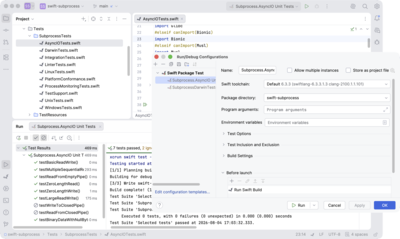 The Noctule plugin editing a Swift project in a JetBrains IDE